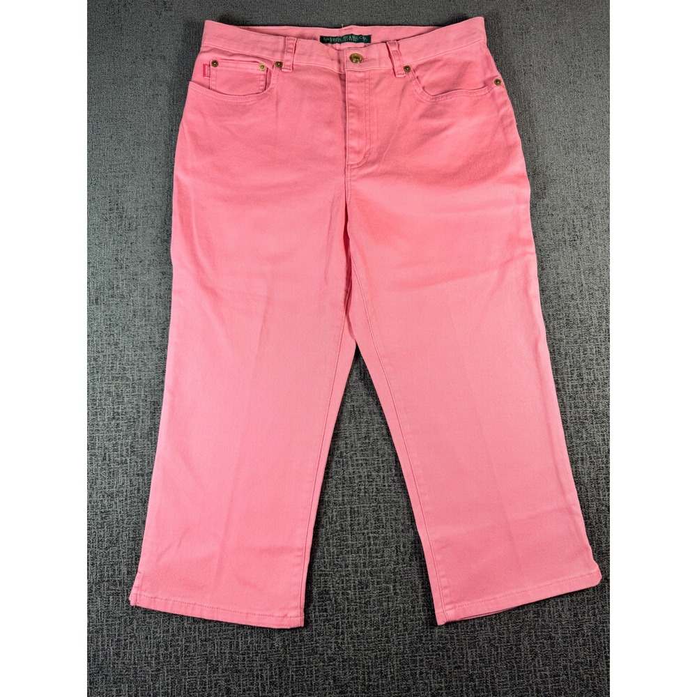 Lauren Ralph Lauren‎ Pink Crop Denim Jeans Womens 10 Straight Leg Mid Rise Pants